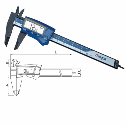 DASQUA – Plastic Digital Caliper Plastic Caliper Made of Fiberglass Model : 2035-0005